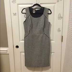 Anne Klein Navy Blue and White Dress
